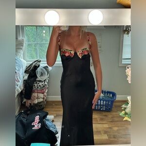 Princess Polly Prom Floral Black Dress